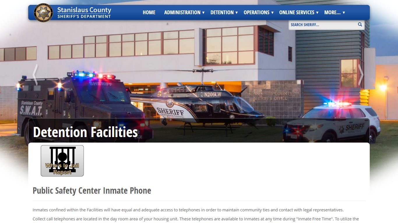 Public Safety Center Inmate Phone - Stanislaus County Sheriff's Department