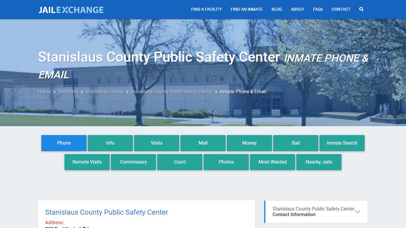 Inmate Phone - Stanislaus County Public Safety Center, CA - Jail Exchange